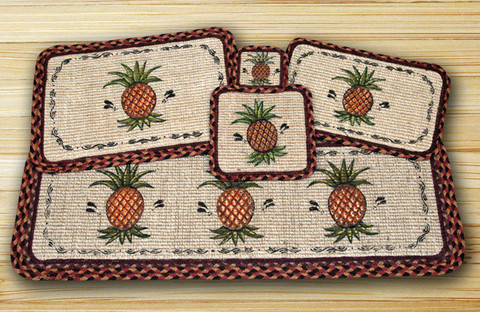 Earth Rugs 84-375p Wicker Weave Trivet, Pineapple,