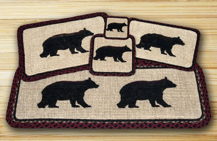 Earth Rugs 84-395cb Wicker Weave Trivet, Cabin Bear,