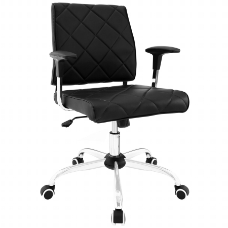 Eei-1247-blk Lattice Vinyl Office Chair, Black