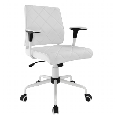 Eei-1247-whi Lattice Vinyl Office Chair, White