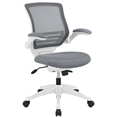 Eei-596-gry Edge White Base Office Chair, Gray