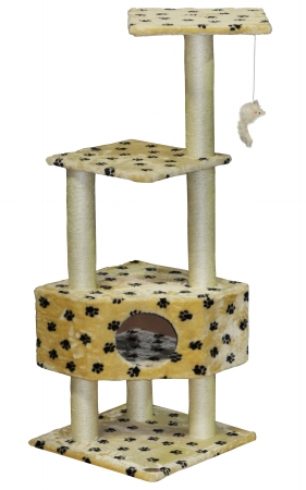 51 In. Cat Tree Condo House Furniture, Paw Print