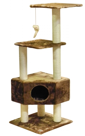 51 In. Cat Tree Condo House Furniture, Brown