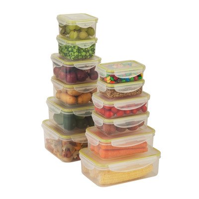Kch-03827 Food Containers Snap-lock 12 Piece Set, Clear