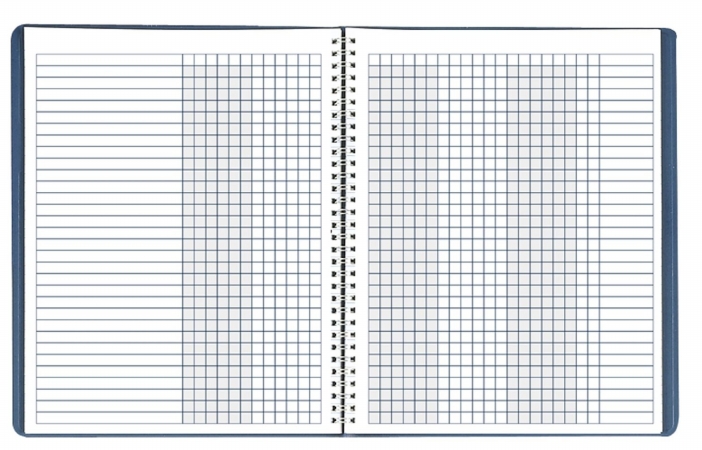43 Two-page Spread Teachers Roll Book, Blue Leatherette Cover