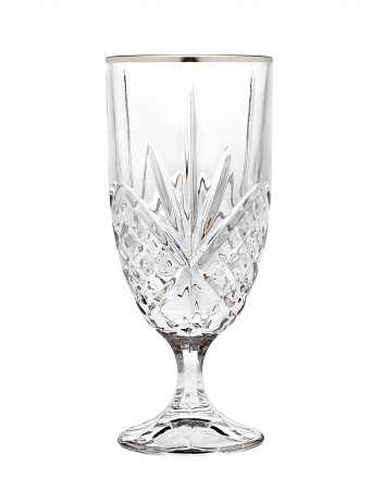 Dublin Crystal Platinum Iced Tea Beverage Glasses, Set Of 4