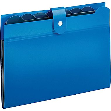 89551blu 7 Pocket Poly File, Open Top, Letter Size, Blue Pack Of 6