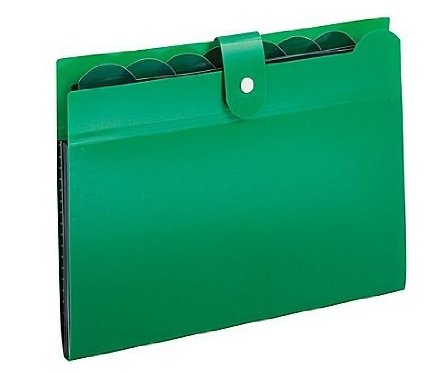 89551gre 7 Pocket Poly File, Open Top, Letter Size, Green Pack Of 6