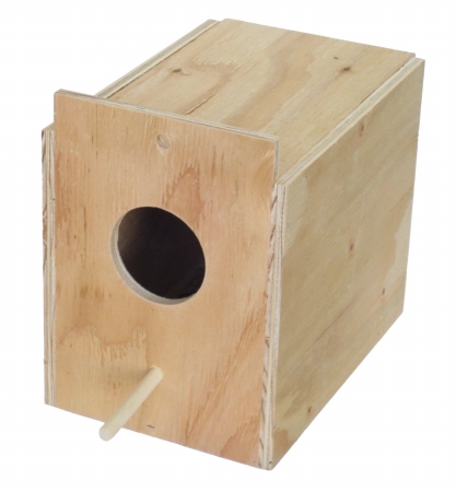 Wooden Nest Box For Outside Mount With Dowel, Medium