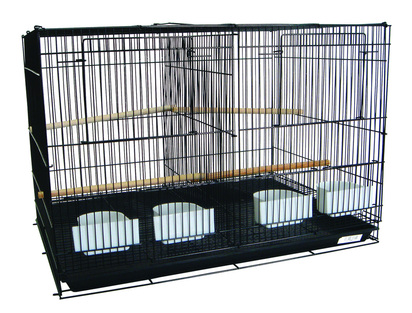 4x2474blk And 1x4164blk Lot Of 4 Medium Breeding Cages With One 3 Tie Black Stand - Black