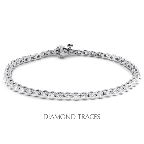 18k White Gold 2-prong Setting, 2.00 Carat Total Natural Diamonds Tennis Bracelet