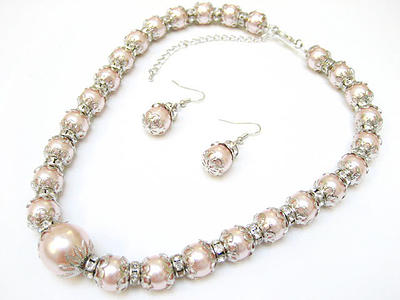Alur Jewelry 18676pk 17 In. Decorated Pearl Pink