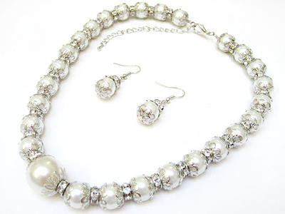 Alur Jewelry 18676wh 17 In. Decorated Pearl White