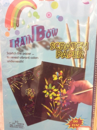 Creative Motion 13532 Rainbow Scratch Paper - Bamboo Scratch Tool