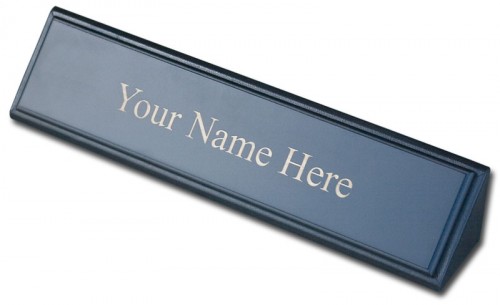 Dacasso A8246 Leather Name Plate - Blackwood