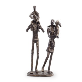 . Zd12060 Parents Carrying Children Bronze Sculpture