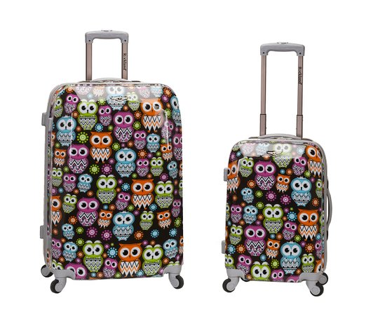 F212-owl Upright Luggage Set - Owl 2 Pieces