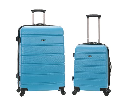 F225-turquoise Expandable Spinner Luggage Set - Turquoise 2 Pieces