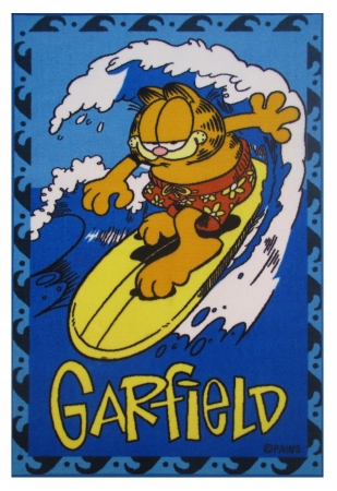 La Rug, Fun Rugs Gf-31 1929 Fun Rugs Garfield Surfing Area Rug - Multi-color