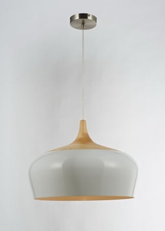 Lm139020-14wh Ceiling Lamp Wood White - 13.8 Dia. X 9.8 H In.
