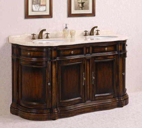 Wh3066 Solid Wood Sink Vanity With Marble - 66 X 24 In. - No Faucet & Backspash Included