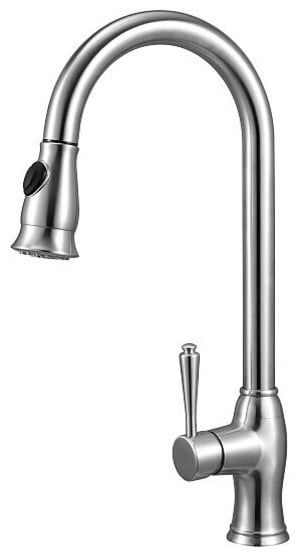 Ab2043-bss Traditional Solid Brushed Stainless Steel Pull Down Kitchen Faucet