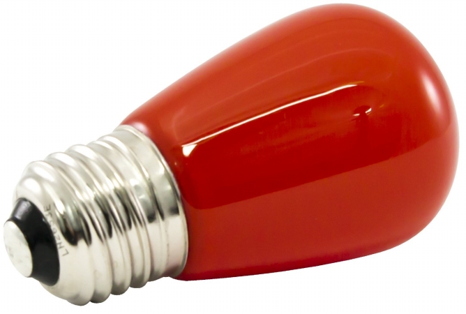 Ps14f-e26-re Premium Grade Led Lamp S14 Shape, Standard Medium Base, Frosted Red Glass