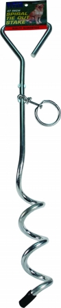 828015 Titan Spiral Tie Out Stake - Silver, 17 In.