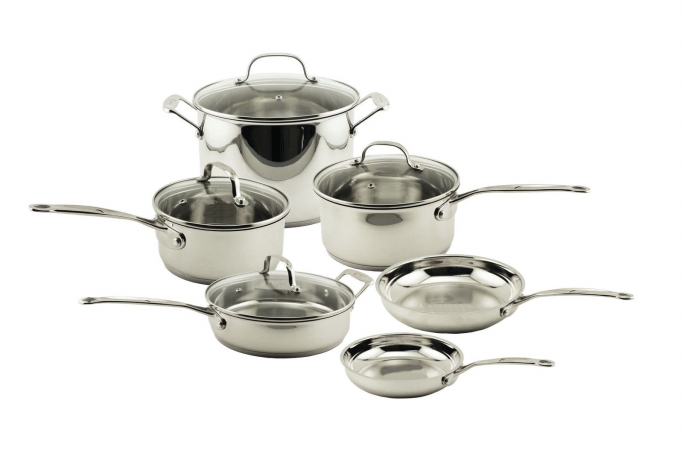 Berghoff 2211500 Earthchef Premium Copper Clad Cookware Set With Glass Lids - 10 Pieces