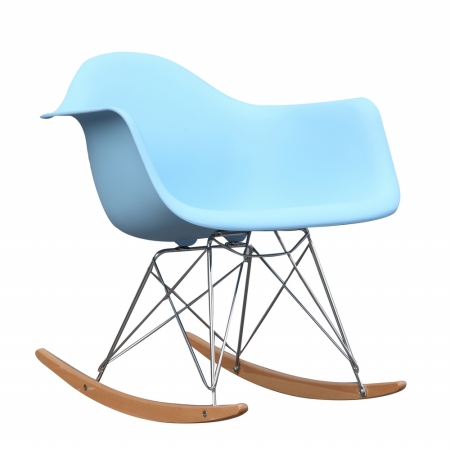 Fmi2013-lightblue Rocker Arm Chair, Light Blue
