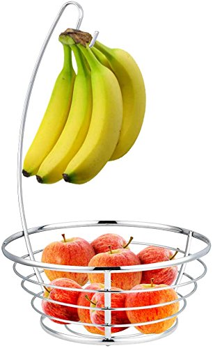 Fb41046 Fruit Basket With Banana Tree Chrome