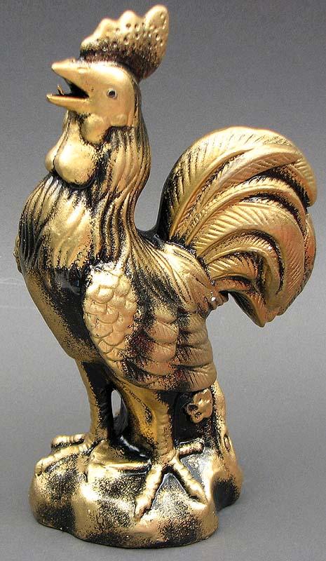 01-33935 12 In. Bronze Ceramic Rooster