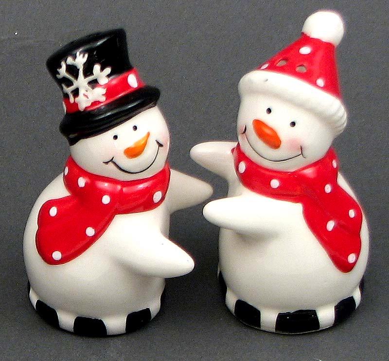 049-93051 Ceramic Snowman Salt And Pepper Set