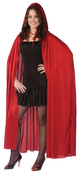 Morriscostumes Fw9159rd Cape Hooded, Red, 68 In.