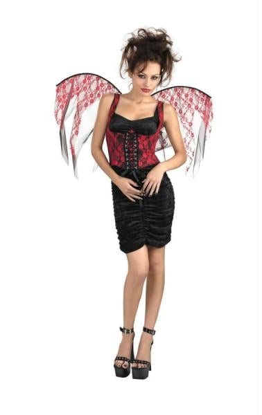 Morriscostumes Dg14531 Wings Red Lace Black Corset