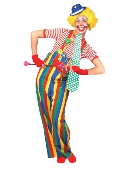 Morriscostumes Ff761658 Striped Clown Overalls Adult - Large