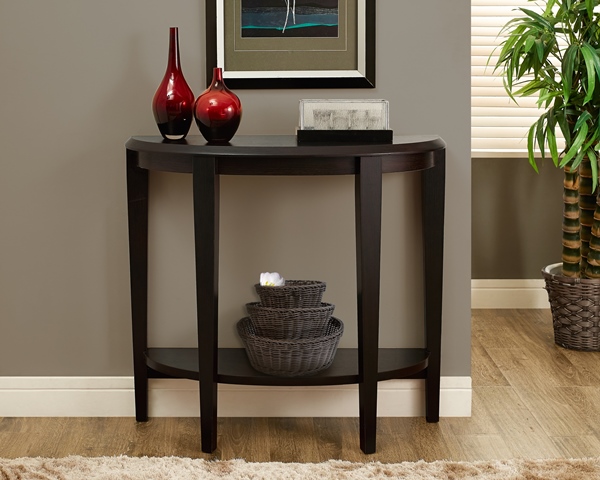36 L In. Cappuccino Hall Console Accent Table