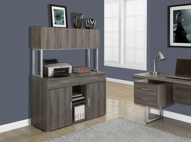 Dark Taupe Reclaimed-look 48 Inch Length Office Storage Credenza