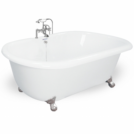 Celine 70 In. White Acrastone Bath Tub, Large