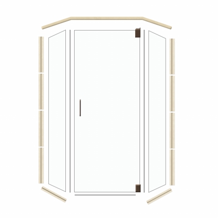 N3632so-ob Neo 36 X 32 In. Old World Bronze Glass With Sonoma Threshold