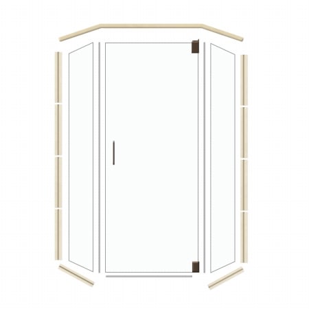 N3636so-ob Neo 36 X 36 In. Old World Bronze Glass With Sonoma Threshold