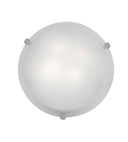 23019gu-bs-wh 2 Light Flush-mount In Brushed Steel With White Glass