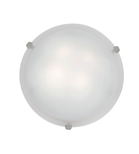 23020gu-bs-wh 2 Light Flush-mount In Brushed Steel With White Glass