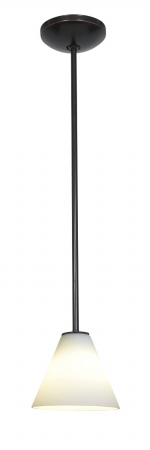 28004-1r-orb-wht Martini Glass Pendant One Light Pendant With Rods, Oil Rubbed Bronze Finish With White Glass Shade