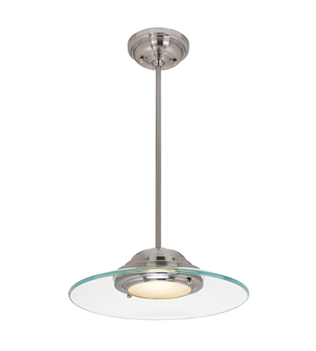 Phoebe 50441led-bs-8cl 1 Light Convertible Semi Flush Pendant In Brushed Steel With 8mm Clear Glass Glass