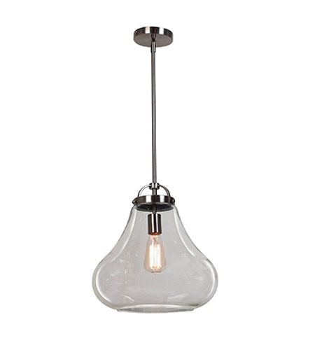 55546-anck-clr 1 Light Pendant In Antique Nickel With Clear Glass