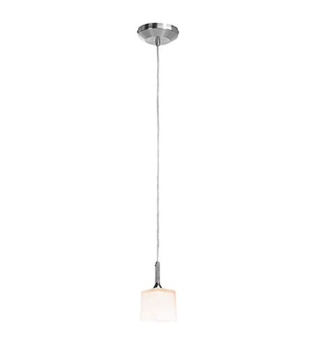 96918-12v-0-bs-opl 1 Light Pendant In Brushed Steel With Opal Glass