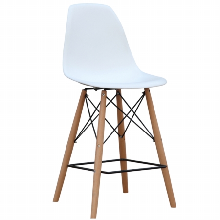 Woodleg Bar Chair, White