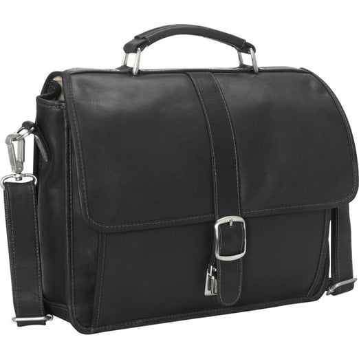 2991 - Blk Small Flap - Over Laptoptablet Brief - Black
