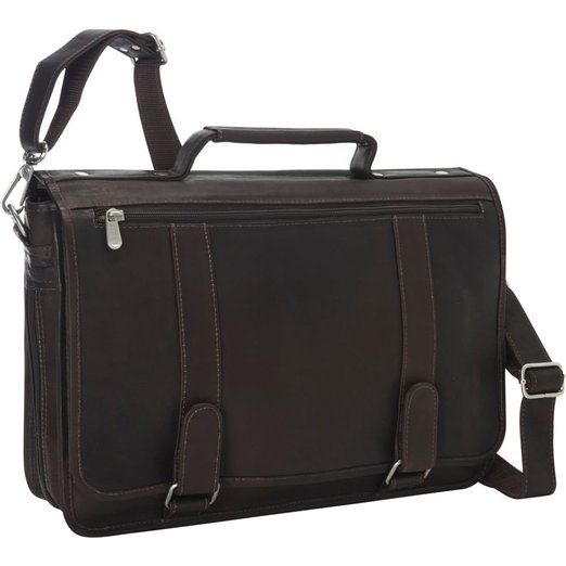 3004 - Chc Double Loop Expandable Laptop Briefcase - Chocolate